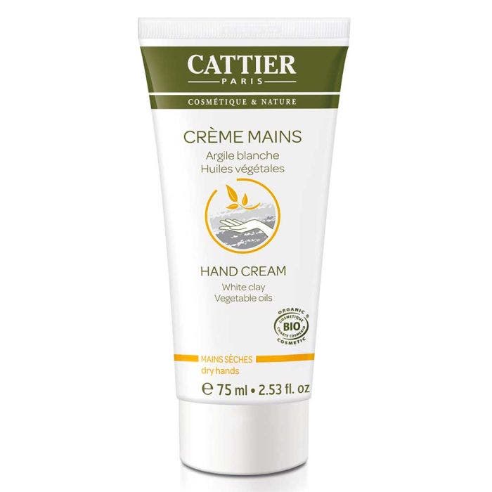 Creme Mains Seches Blanche Bio 75ml Argile Cattier