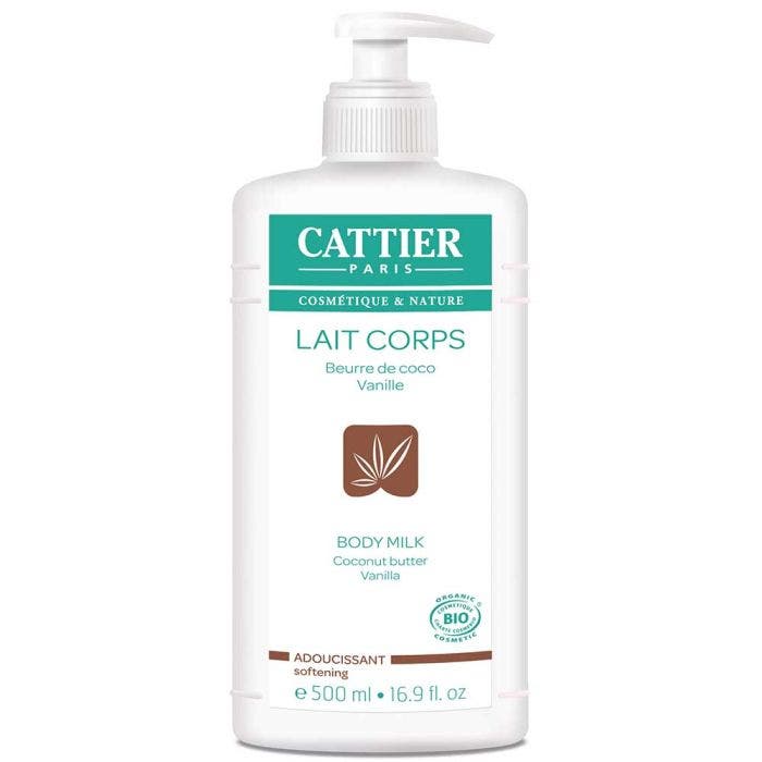 Lait Corps Adoucissant Beurre De Coco Vanille Bio 500ml Cattier
