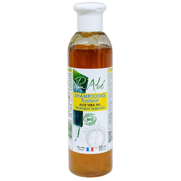 Shampooing Traitant A L'aloe Vera 70% Bio 250ml Pur Aloé