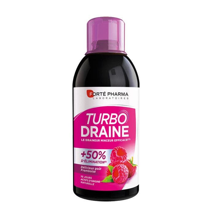 Draineur Minceur et Elimination Goût Framboise 500ml TurboDraine Forté Pharma
