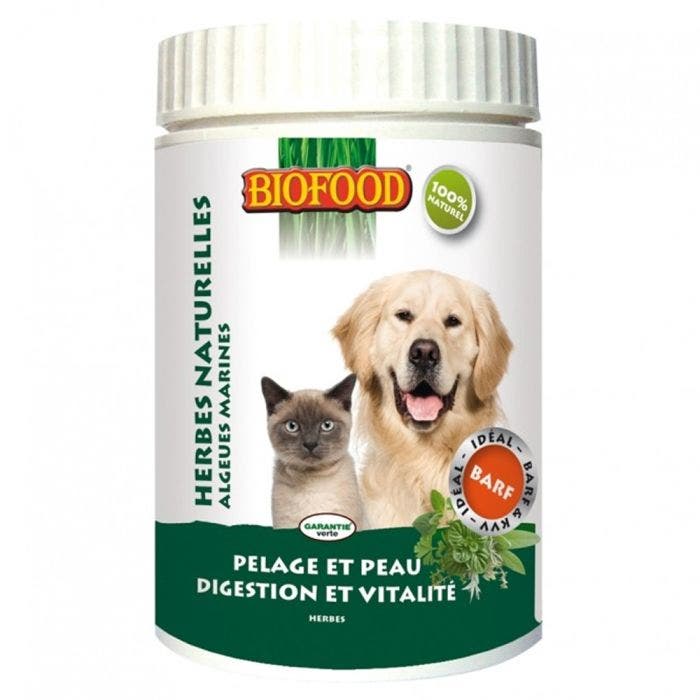 Herbes Naturelles Algues Marines Pelage Et Peau Digestion Et Vitalite Chien Et Chat 450g Biofood Easypara