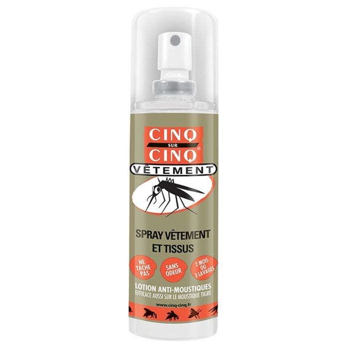 Spray Anti-moustiques Vetements Et Tissus 100ml Cinq Sur Cinq