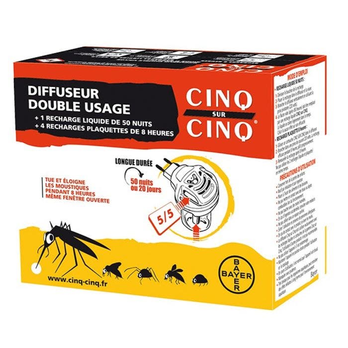 CINQ SUR CINQ DIFFUSEUR ANTI-MOUSTIQUES DOUBLE USAGE