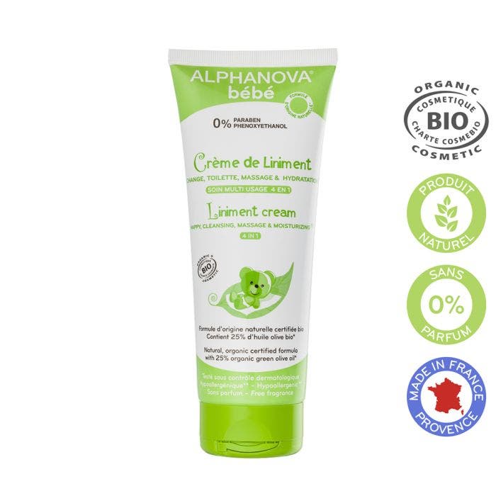 ALPHANOVA BEBE CREME DE LINIMENT SOIN MULTI USAGE 4EN1 BIO 200ML