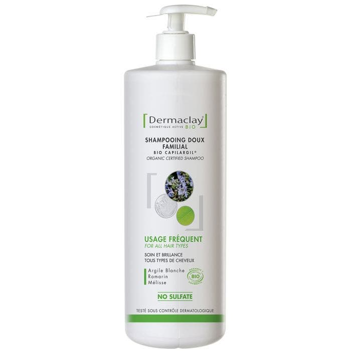 Shampooing Doux Familial Bio 1L Usage Frequent Dermaclay