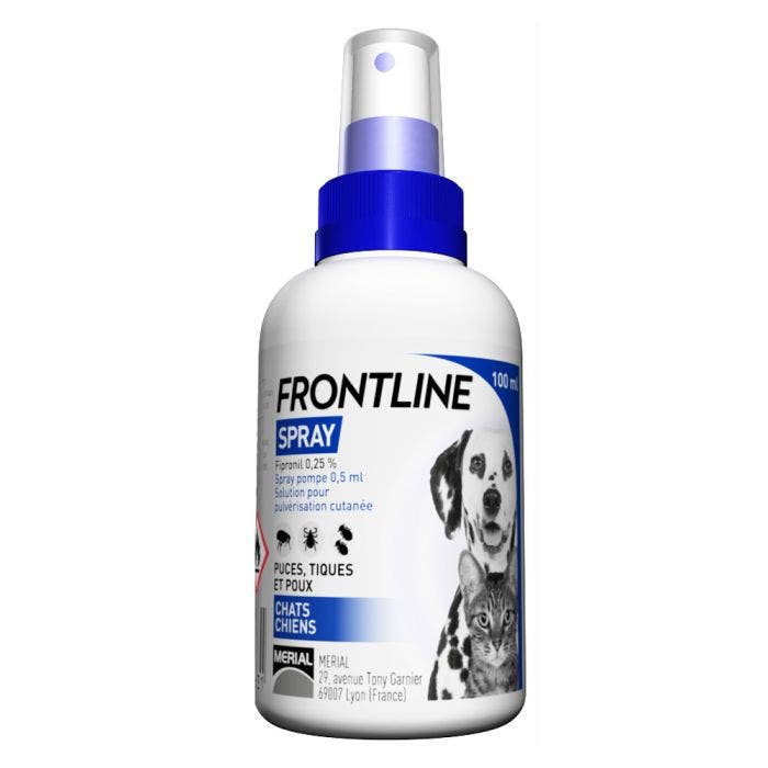 Spray Cutane Anti Puces Tiques Et Poux Pour Chat Et Chien 100ml Frontline Easypara