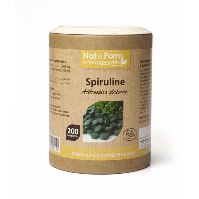 Spiruline Bio 200 Comprimes Nat&Form