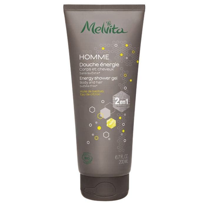 Douche Energisante 2-en-1 Corps Et Cheveux Bio 200ml Homme Melvita