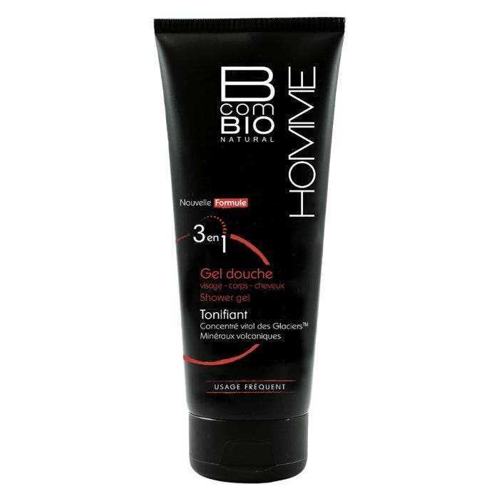 Natural Homme Gel Douche 3 En 1 Tonifiant Corps Visage Et Cheveux Bio 200ml Bcombio