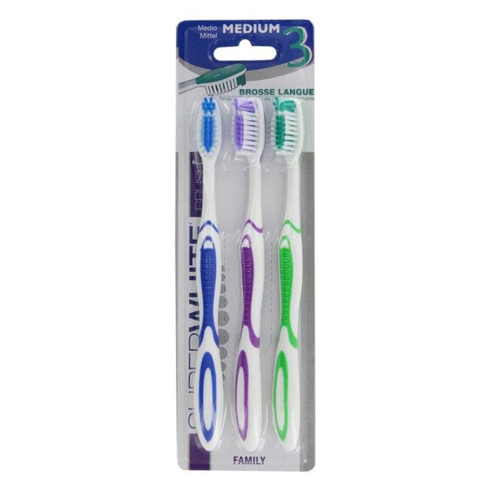 Brosse A Dents Brush Family Medium X3 Superwhite