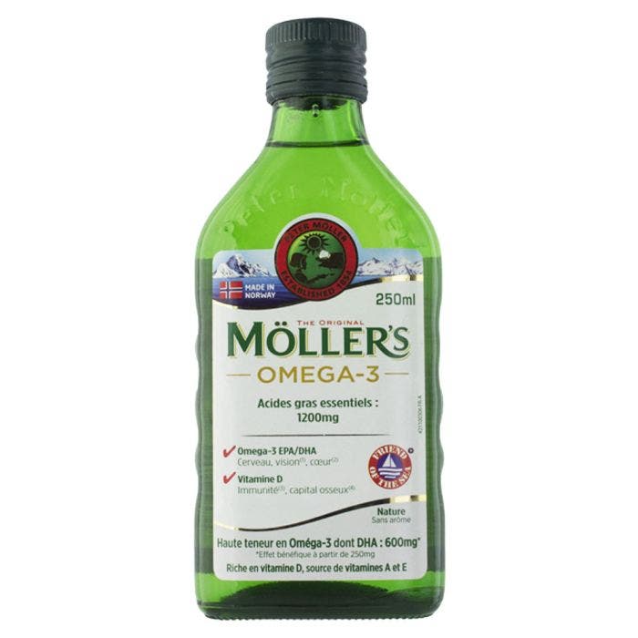 Omega-3 Huile De Foie De Morue Liquide Sans Arome 250 ml Moller'S