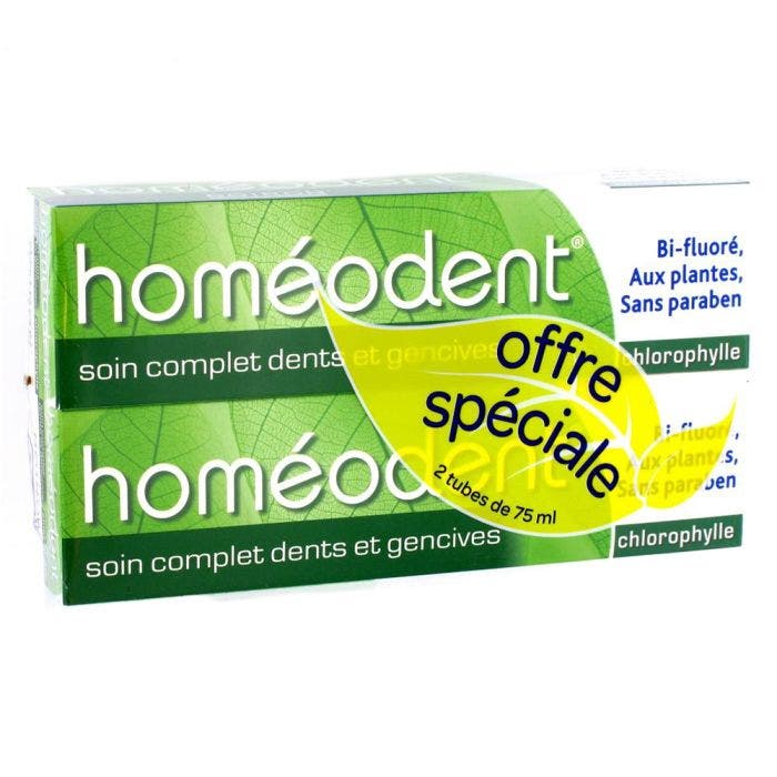 Dentifrice Soin Complet Dents Et Gencives Chlorophylle 2x75ml Homeodent Boiron