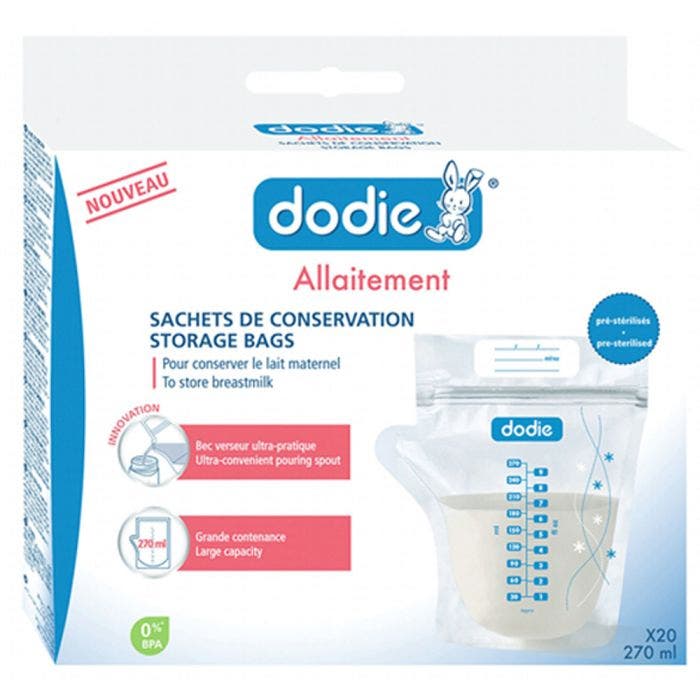 20 Sachets De Conservation De Lait Maternel 270ml Dodie