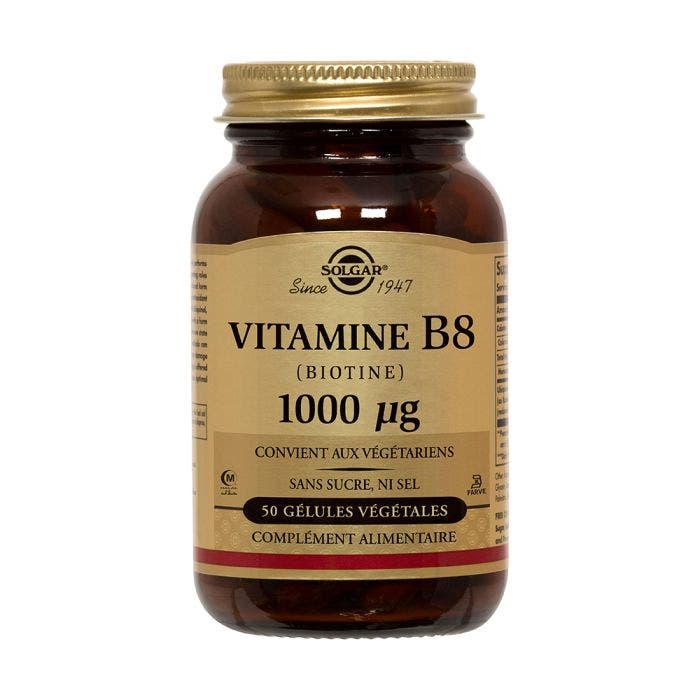 Vitamine B8 Biotine 1000 Microg 50 Gelules Solgar