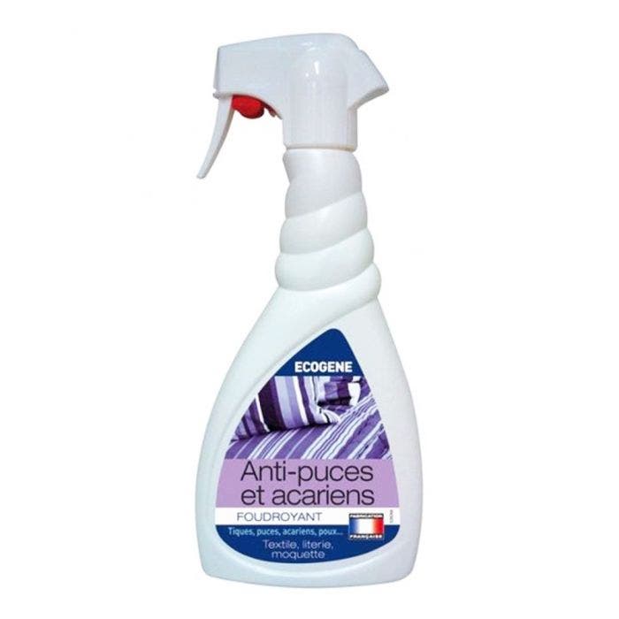 Spray Anti Puces Et Acariens Foudroyant Pour Textile Literie Et Moquette 500ml Ecogene Easypara