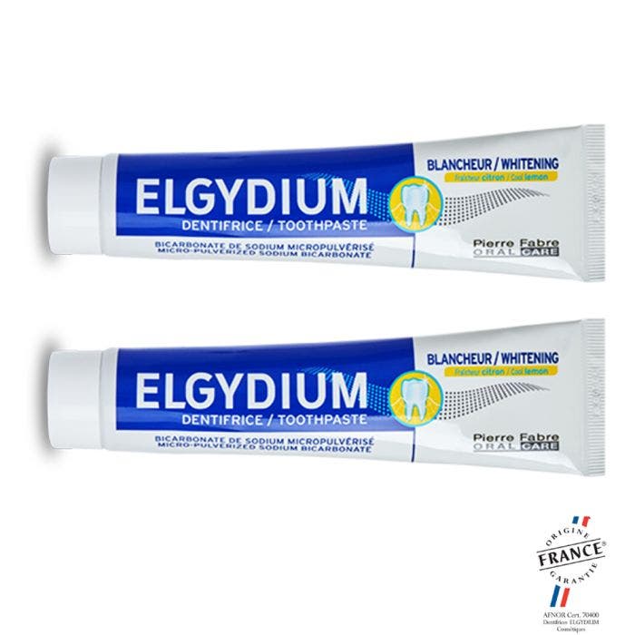 Dentifrice Blancheur Citron 2x75ml Elgydium