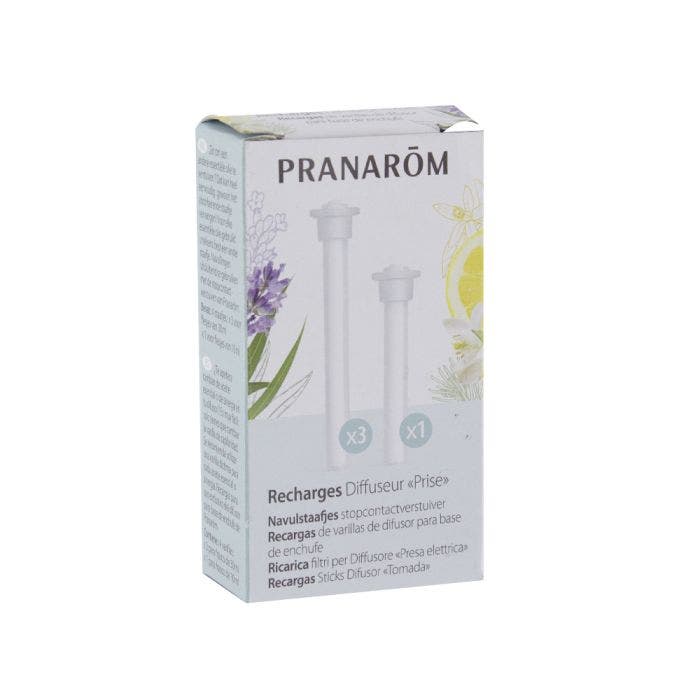 Kit De Recharge Pour Diffuseur Prise 3 Tiges + 1 Tige 3x30ml Diffusion Pranarôm