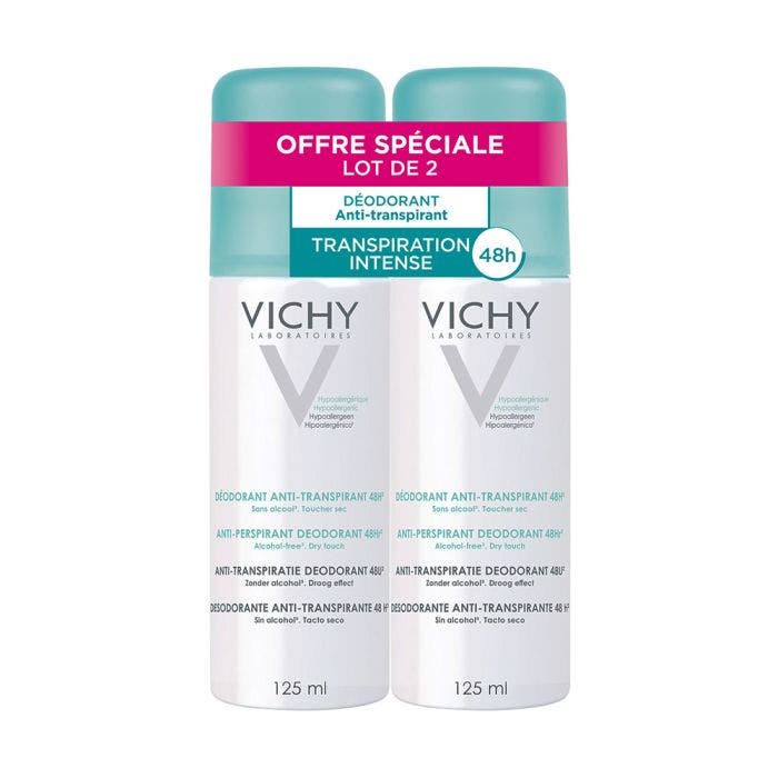 Anti Transpirant 2x125ml Déodorant Spray Vichy