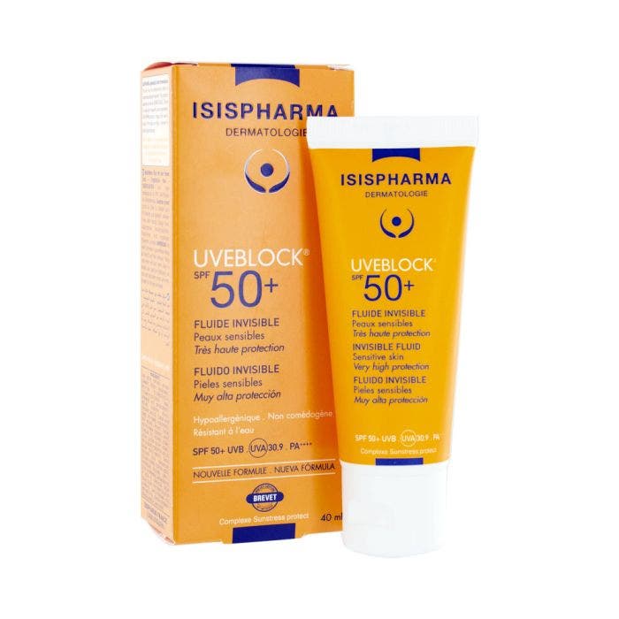 Fluide Invisible Spf50+ Peaux Sensibles 40ml Uveblock Isispharma