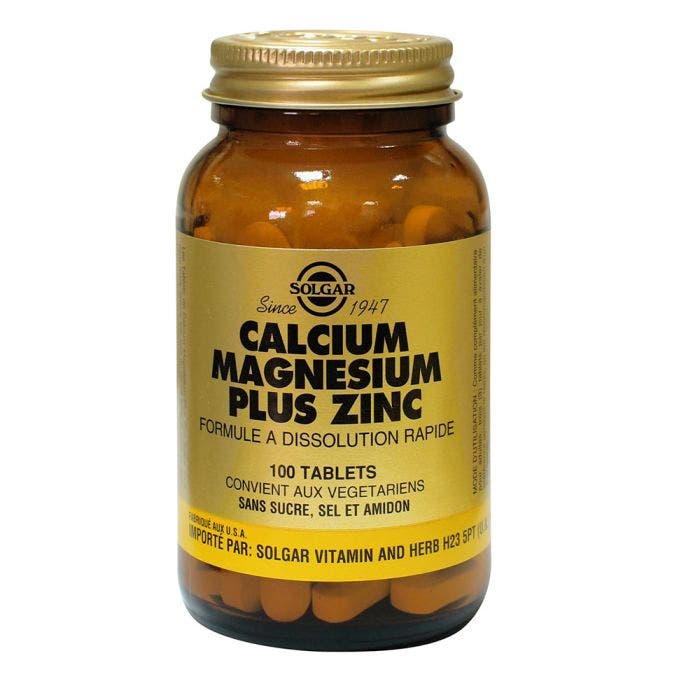 Calcium Magnesium Plus Zinc 100 Tablets- Solgar - Easypara