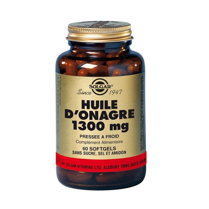 SOLGAR HUILE D'ONAGRE 1300MG 60 GELULES