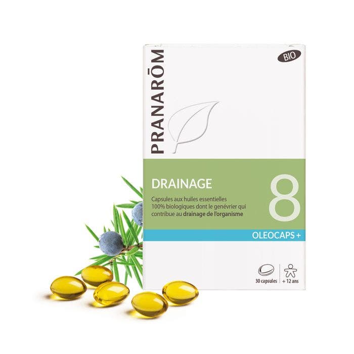 N°8 Drainage Bio 30 Capsules Oleocaps+ Oléocaps Pranarôm