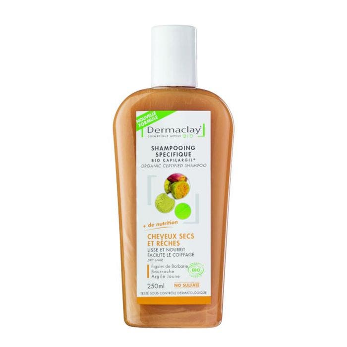 SHAMPOOING BIO ARGILE JAUNE 250ML CHEVEUX SECS & RECHES DERMACLAY