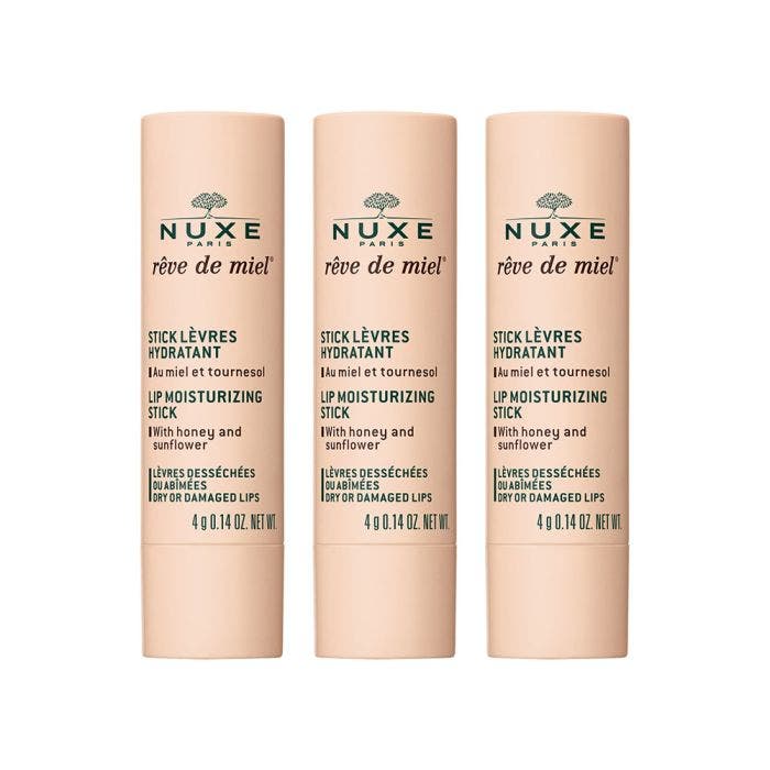 Lot de 3 Stick Levres Hydratant 4g Reve De Miel Nuxe