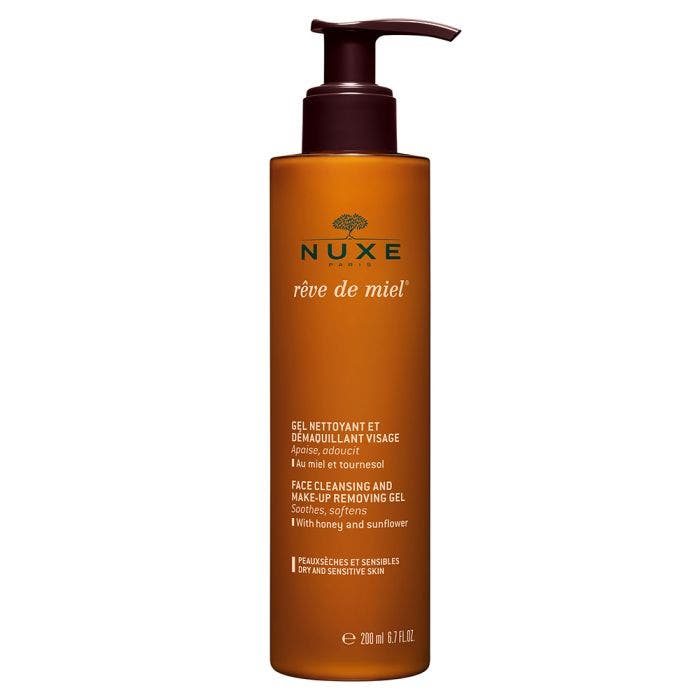 Gel Nettoyant Et Demaquillant Visage Peaux Seches Et Sensibles 200ml Reve De Miel Nuxe