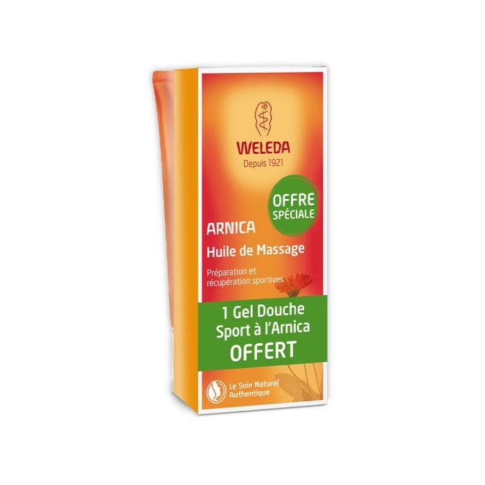Coffret Huile De Massage 200ml + Gel Douche 200ml A l'Arnica Bio Weleda
