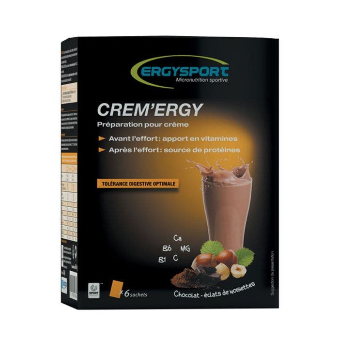 CREM'ERGY PREPARATION POUR CREME CHOCOLAT ECLATS NOISSETTES 6 SACHETS NUTERGIA