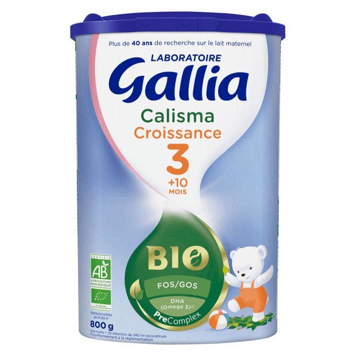 Lait En Poudre Croissance Calisma 3 Bio 12 A 36 Mois 800g Gallia