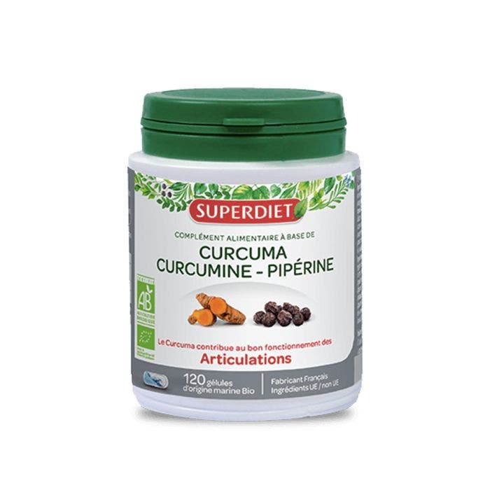 Curcuma Curcumine Piperine Bio 120 Gelules Superdiet