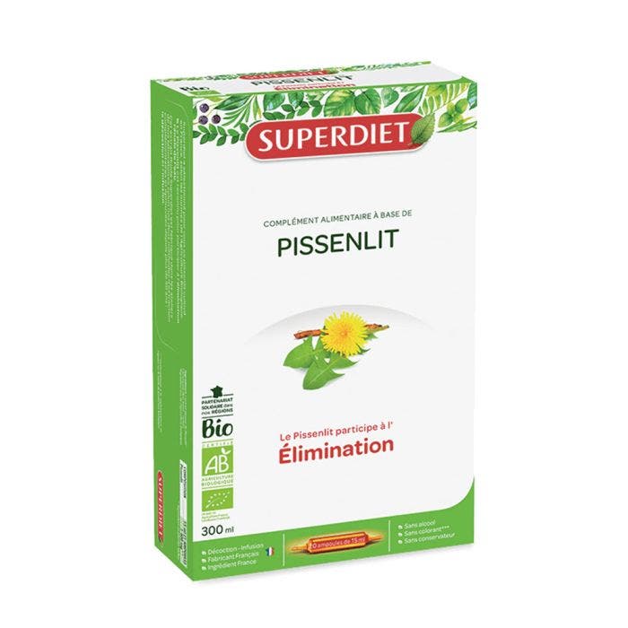 Pissenlit Elimination Bio 20 Ampoules 15ml Superdiet