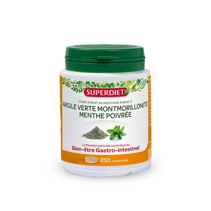 Verte Digestion 250 Comprimes Argile Superdiet