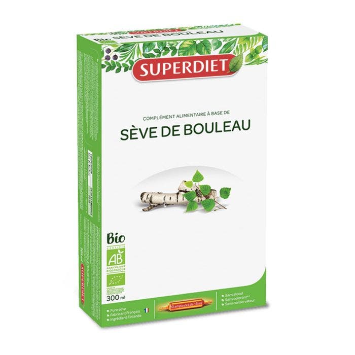 Seve De Bouleau Bio 20 Ampoules Superdiet