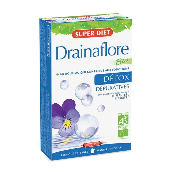 Drainaflore Bio 20 Ampoules 15ml Superdiet