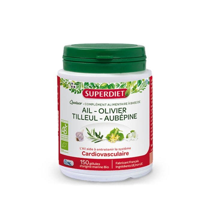 Quatuor Cardiovasculaire Ail Bio 150 Gelules Superdiet