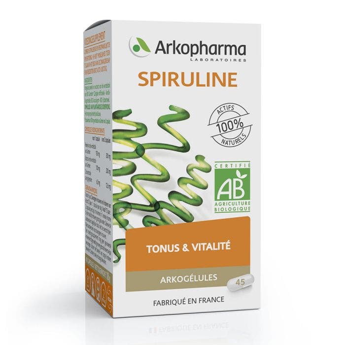 Spiruline Bio 45 Gelules Arkogélules Arkopharma