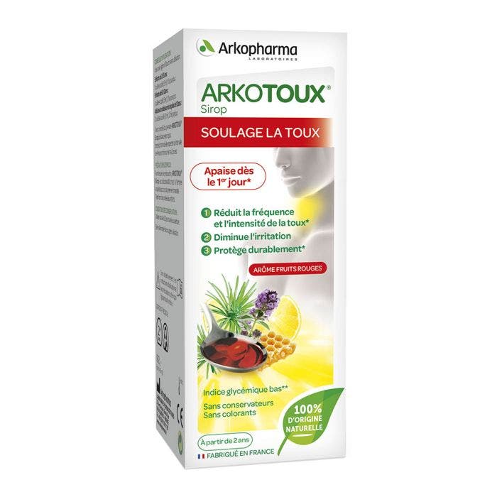 Sirop Soulage La Toux Miel, Extrait De Thym 140ml Arkotoux Arkopharma