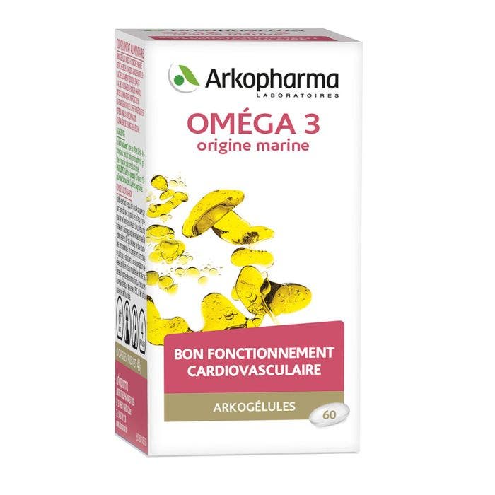 Omega 3 Origine Marine 60 Capsules Arkogélules - Arkopharma - Easypara