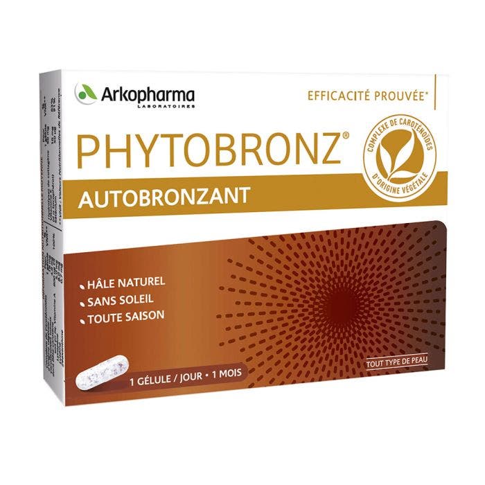 Autobronzant Hâle Naturel Vitamines A & E 30 gélules Phytobronz Arkopharma