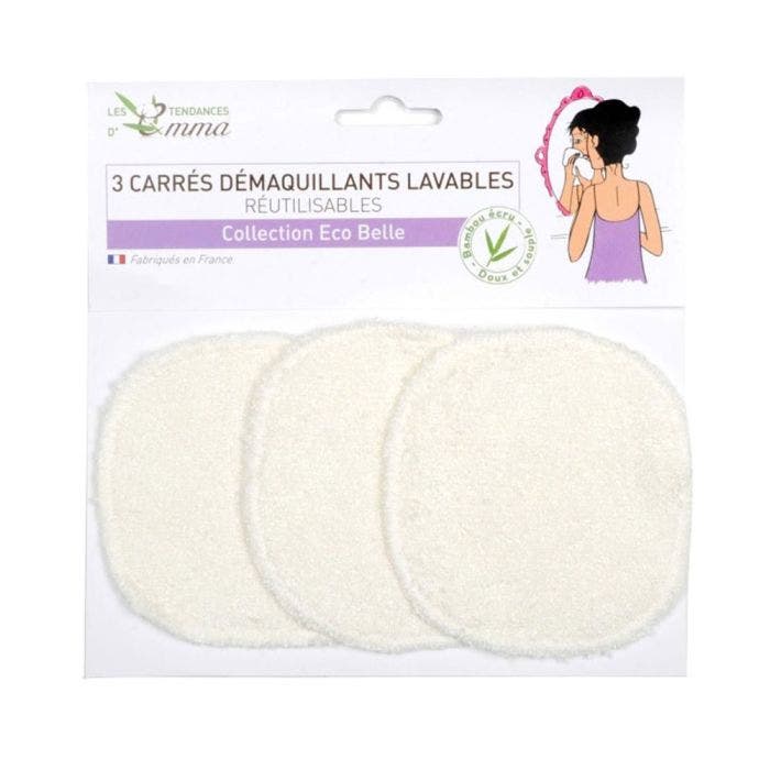 Carres Demaquillants Lavables Bambou Ecru X3 Eco Belle Les Tendances D'Emma