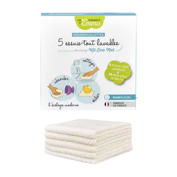 Debarbouillettes Bambou Ecru X5 Eco Net Les Tendances D'Emma