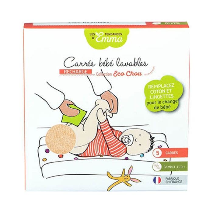 Carres Bebe Lavables Bambou Ecru X5 Eco Chou Les Tendances D'Emma
