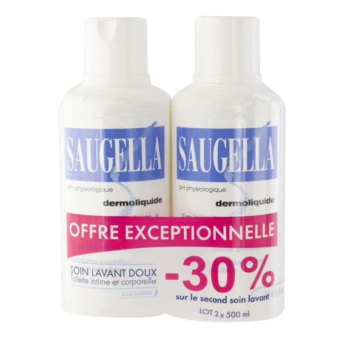 Emulsion Lavante Dermoliquide Toilette Intime 2x500ml Saugella