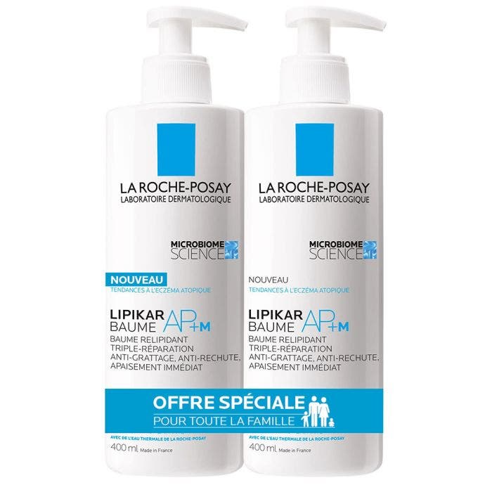 Baume Relipidant 2x400ml Lipikar Peaux A Tendance Eczema Atopique La Roche-Posay