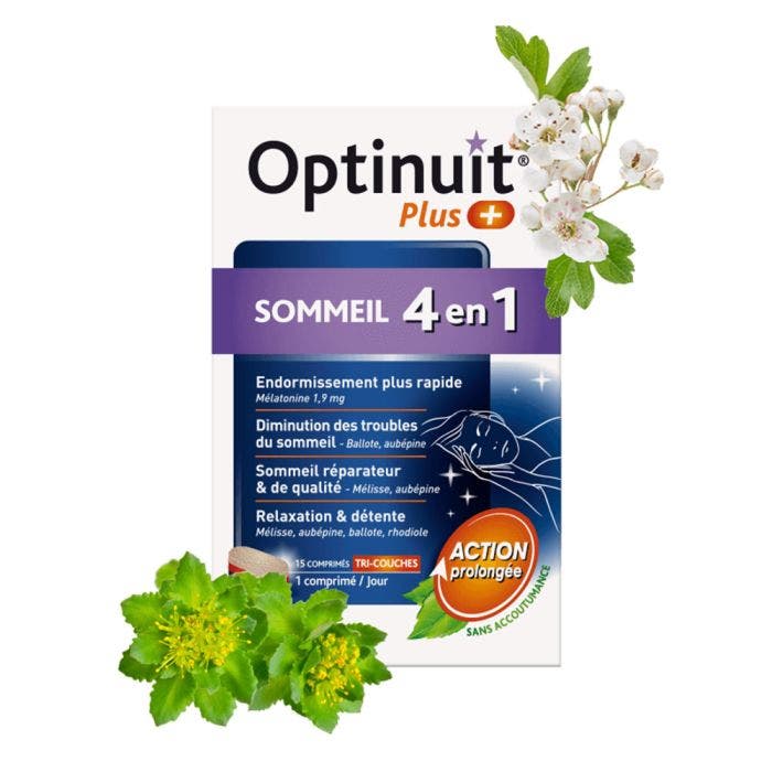 Sommeil 4 En 1 15 Comprimes Tri-couches Optinuit Plus Nutreov