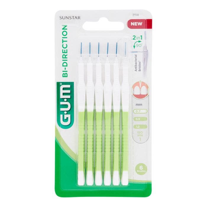 BROSSETTES INTERDENTAIRES 0.7MM X6 PROXABRUSH BI-DIRECTION GUM