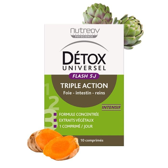Triple Action 10 Comprimes Detox Flash 5j Nutreov